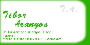 tibor aranyos business card